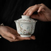 永利汇仿古瓷绘画竹梅陶瓷茶碗盖碗功夫茶具泡茶碗三才盖碗茶杯 商品缩略图3