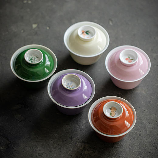 永利汇绘画盖碗壶承三才碗功夫茶具简约家用泡茶碗陶瓷手工盖碗 商品图4