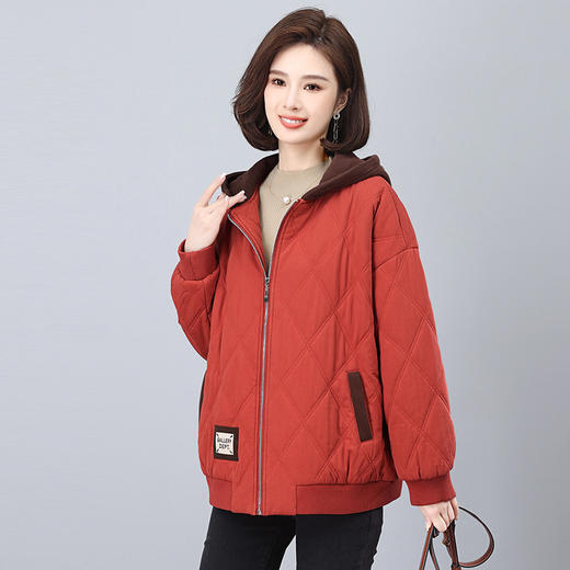 2023年冬季上新气质时尚文艺风遮肉显瘦连帽防风加厚保暖棉衣棉服HR-WY82019 商品图3