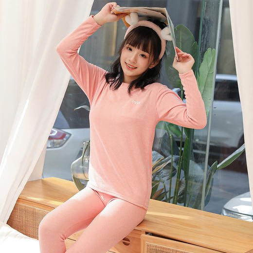 【多场景，一衣多穿！】青少年羊毛蚕丝打底保暖内衣套装，松紧裤腰宽松不勒肚，儿童秋衣秋裤睡衣男女童冬家居服，一套解决N种需求 商品图2