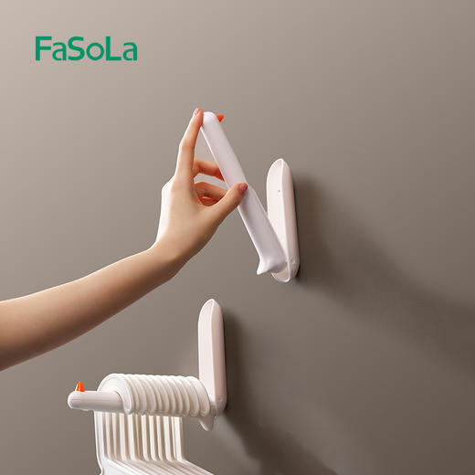 FaSoLa衣架收纳架家用免打孔阳台壁挂晾衣架挂杆多功能整理架神器 商品图5