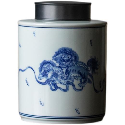 永利汇仿古青花密封茶叶罐铝合金盖存储罐普洱白茶储茶罐家用陶瓷罐防潮 商品图4