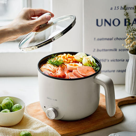 小熊（Bear） 电煮锅 电热锅 小电锅一体宿舍小锅1-2人多功能火锅泡面锅电炒锅DRG-C12K1 灰色带蒸笼 商品图7