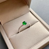 高冰种阳绿翡翠蛋面戒指18k白金钻石镶嵌 商品缩略图2