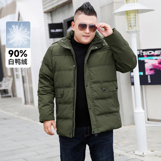 【2天发货】【超大码】【可拆卸帽】【新款DYH】大依优型大码白鸭绒羽绒服加肥加大休闲胖子大码男休闲宽松上衣肥佬冬季外套 商品图0