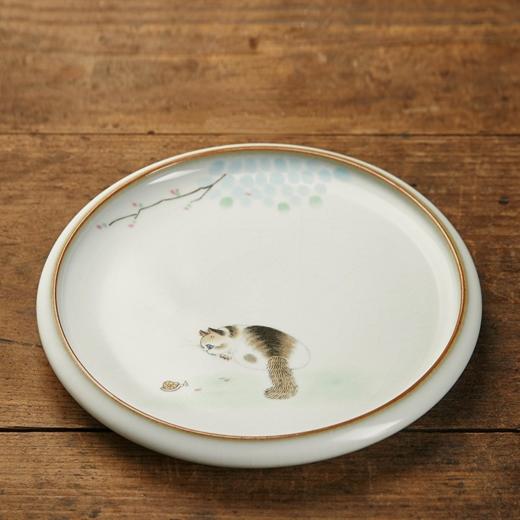 永利汇汝窑壶承干泡盘家用功夫茶具茶道零配中式陶瓷茶垫杯垫泡台 商品图0