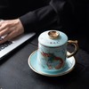 永利汇描金办公杯茶水分离带盖陶瓷茶杯过滤个人专用泡茶杯子高档绘画 商品缩略图3