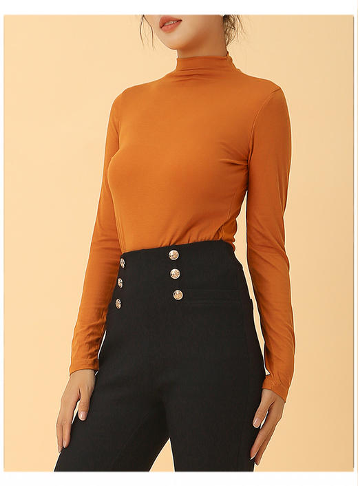 半高领莫代尔百搭长袖衫内搭7188 商品图4