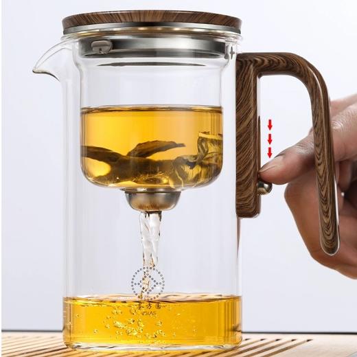 永利汇泡茶壶专用飘逸杯全玻璃耐高温泡茶神器磁吸茶水分离一键过滤家用 商品图1