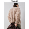 VIMAGE纬漫纪冬季新款气质修身羊毛羊皮革外套大衣V2093605 商品缩略图4