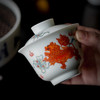 永利汇矾红狮子滚绣球盖碗茶杯单个家用陶瓷三才碗不烫手功夫中式 商品缩略图2