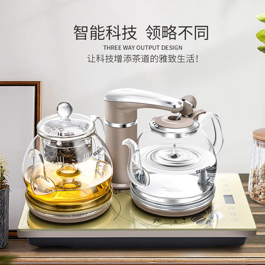 永利汇  新功全自动上水电茶炉家用煮水壶玻璃喷淋式蒸汽煮茶器整套茶具 商品图1