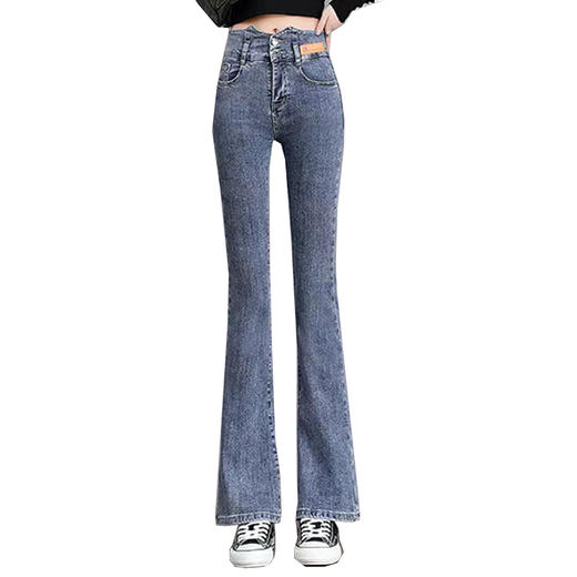 【秒杀价29.9元】【如遇缺货自动退款，介意勿拍】【秀黛】高腰加绒牛仔显瘦微喇叭裤E6777386T【线上专供款】【如遇缺货自动退款，介意勿拍】 商品图3