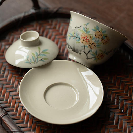 永利汇复古草木灰色釉陶瓷手抓盖碗茶杯单个家用功夫茶具泡茶碗 商品图2