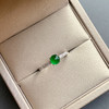 高冰种阳绿翡翠蛋面戒指18k白金钻石镶嵌 商品缩略图1