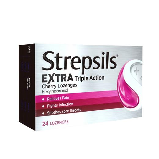 【香港发】Strepsils使力消 润喉糖樱桃味24粒 商品图1