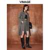 VIMAGE纬漫纪冬季新款经典撞色洋气长款大衣外套V2014613 商品缩略图1
