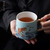 永利汇描金办公杯茶水分离带盖陶瓷茶杯过滤个人专用泡茶杯子高档绘画 商品缩略图2