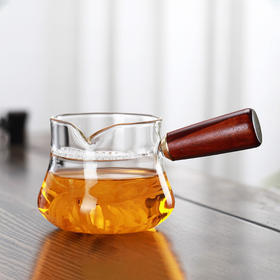 永利汇木把玻璃公道杯家用透明加厚茶海月牙过滤配件耐热茶漏杯