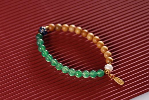 JSNM0142-1°金丝楠木绿水晶手串 商品图1