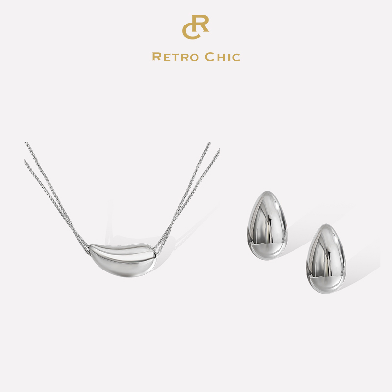 【佟丽娅&陈数&曾黎&刘忻同款】Drop水滴系列 | 银色小水滴耳环&项链套装
