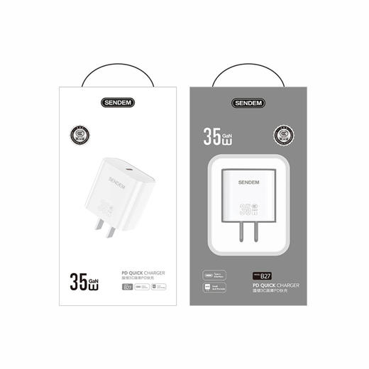 声顿B27  3c认证国标氮化镓充电器pD苹果快充  35W苹果充电头 商品图6