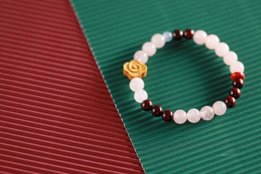 XYZT0536°昕粉 小叶紫檀水晶手链手串 商品图3