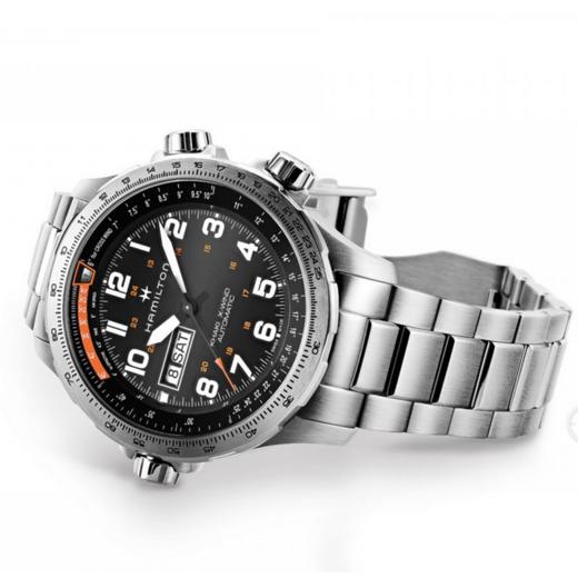 汉米尔顿 Hamilton 卡其航空系列超越风速双历自动机械表 H77755133 商品图3