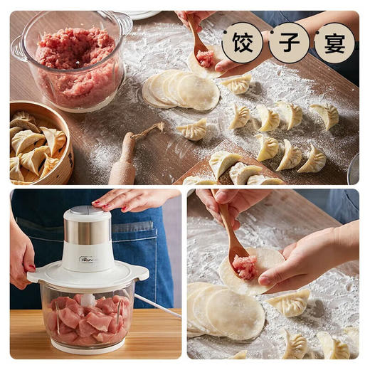 小熊（Bear）绞肉机家用 绞馅机 电动多功能料理搅拌机打肉机饺子肉馅蒜蓉机 搅肉机QSJ-C03A1 2L 商品图7