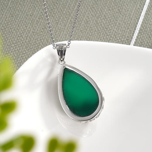 子佩集S925银【玲珑结】吊坠【FLB1298】（不含链）绿玉髓2311 商品图6