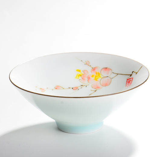 永利汇陶瓷单个青白瓷茶盏斗笠单只功夫茶杯子主人单杯景德镇 商品图2