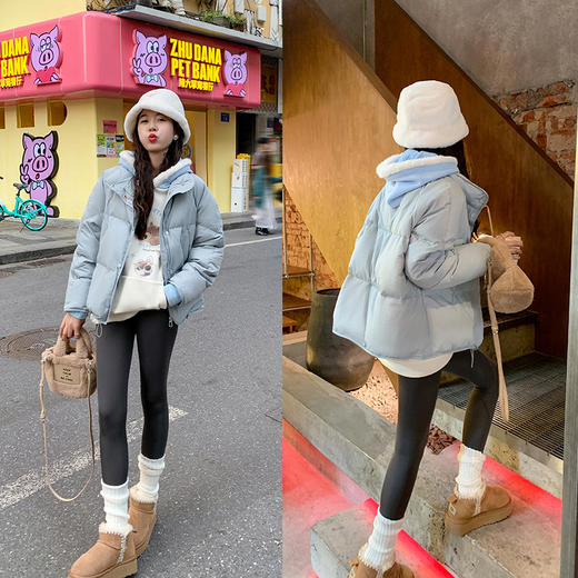 <曾小咸推荐>【韩系叠穿】蓝色棉服+卫衣+鲨鱼裤 商品图2