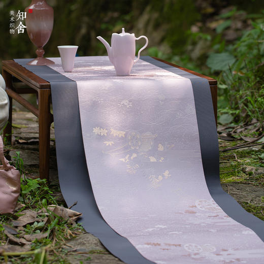 永利汇织锦茶席套组复古中式茶桌台布垫子双面禅意布艺桌旗知舍 商品图4