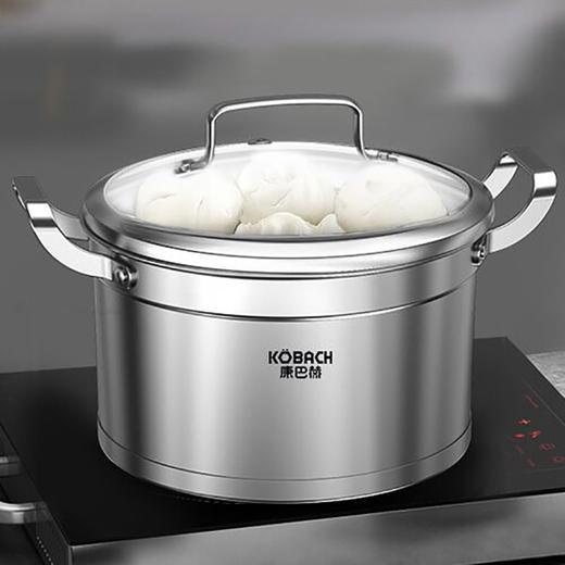 康巴赫汤锅304不锈钢煲锅炖汤锅德式直身复底多用锅22cm 商品图5