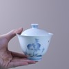 永利汇新品茶具手绘寿桃盖碗功夫茶具釉下彩青花家用白瓷单个泡茶碗中式 商品缩略图4