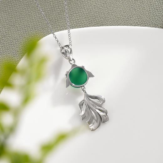 子佩集S925银【春烟水暖】吊坠【FLB1270】（不含链）绿玉髓狐狸2311 商品图3