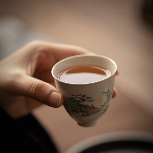 永利汇草木灰彩绘功夫茶杯复古中式杯子家用主人杯单杯女品茗杯陶瓷日式 商品图2