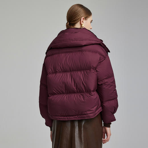 NR029斯尔丽2023冬季新款面包领轻薄白鸭绒短款显高显瘦时尚保暖羽绒服 商品图1