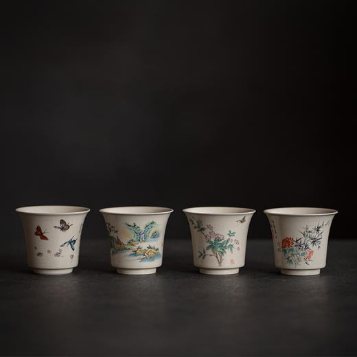 永利汇草木灰彩绘功夫茶杯复古中式杯子家用主人杯单杯女品茗杯陶瓷日式 商品图1