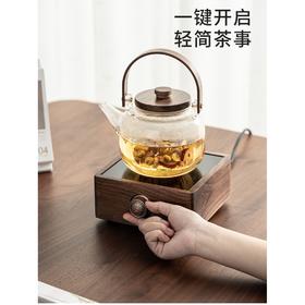 永利汇胡桃木电陶炉煮茶器玻璃水壶白茶煮茶壶小型茶炉套装水壶
