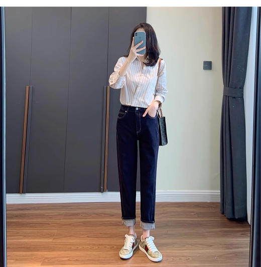 裁缝学苑AS143 哈伦牛仔裤纸样女秋装高腰宽松九分直筒裤子打版 商品图2