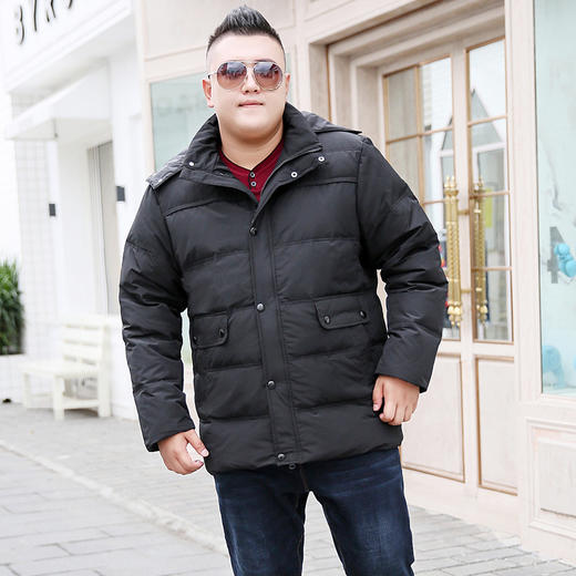 【2天发货】【超大码】【可拆卸帽】【新款DYH】大依优型大码白鸭绒羽绒服加肥加大休闲胖子大码男休闲宽松上衣肥佬冬季外套 商品图1