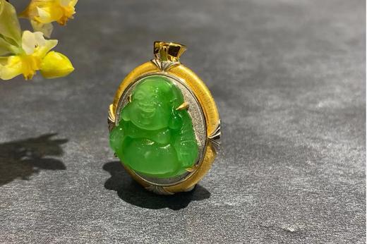 【御珠宫坊】金镶碧玉弥勒佛吊坠 商品图2