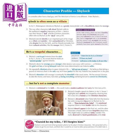 预售 【中商原版】英国原版CGP教辅 New GCSE English Shakespeare Text Guide Merchant of Venice新版英语文学莎士比亚威尼斯商人 商品图4