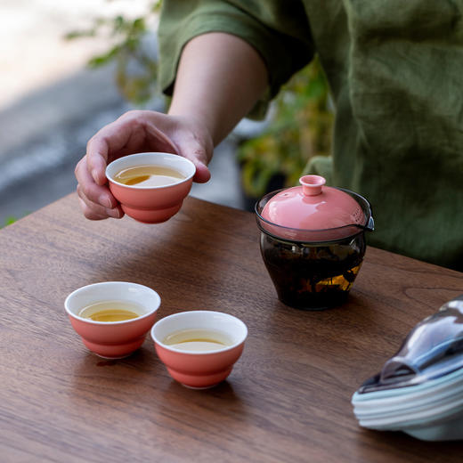 永利汇陶瓷快客杯一壶三杯旅行茶具户外收纳包便携式车载酒店 商品图4