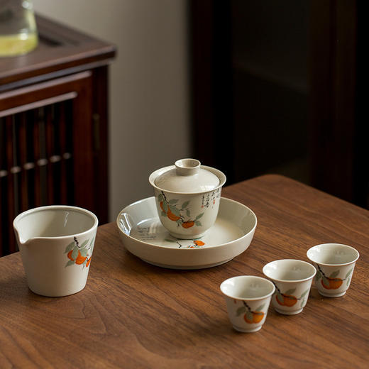 永利汇草木灰壶承日式陶瓷干泡盘圆形茶承家用茶点盘果盘点心盘 商品图2