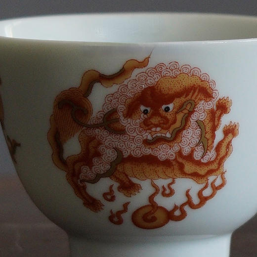 永利汇客人陶瓷功夫茶具茶艺茶器狮子品茗杯小杯子主人杯单杯茶杯 商品图1