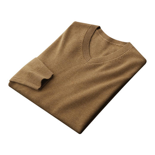 红览 鸡心领纯羊毛保暖针织上衣男士打底衫27008 商品图5