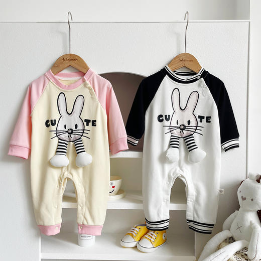 【柔软亲肤！温暖时尚】秋冬款婴儿包屁衣0-2岁男女童，长袖连体衣新生儿卡通外出爬服，手工裁剪、安全舒适、童年呵护 商品图1