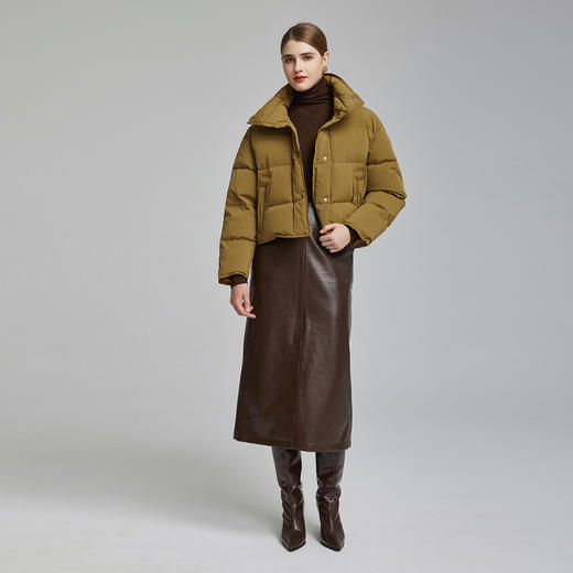 NR013斯尔丽2023冬季新款宽松显瘦短款小个子立领减龄保暖白鸭绒羽绒服 商品图3